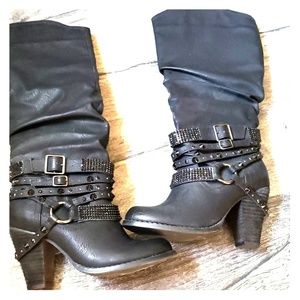 Black Knee High Boots